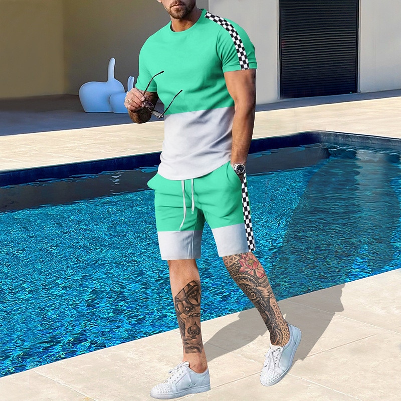 طقم رجالي من قطعتين بنمط ملون، - مراجعة Embellish Knit وسعره