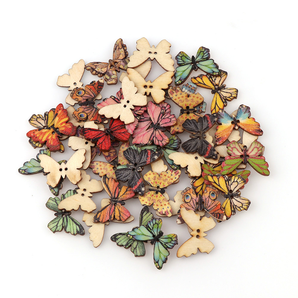 50 قطعة من أزرار الخشب على شكل - مراجعة Embellishments For Scrapbooking وسعره