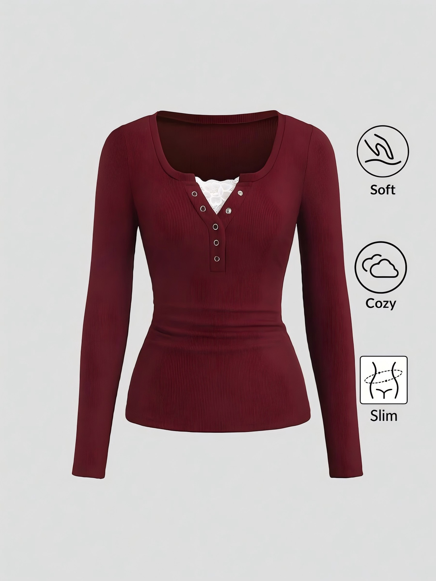 قميص نسائي أمريكي بياقة V وأزر - مراجعة Embellish Knit وسعره