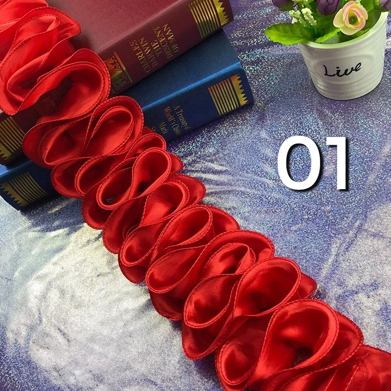 5 ياردة مطوي تكدرت تقليم السات - مراجعة Lace Ribbon Trim وسعره