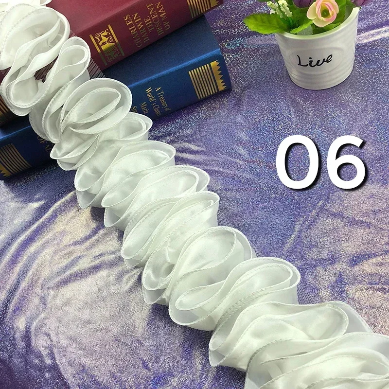 5 ياردة مطوي تكدرت تقليم السات - مراجعة Lace Ribbon Trim وسعره